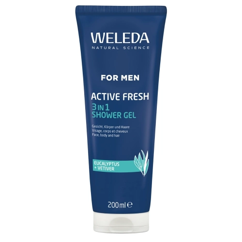 WELEDA - For Men Active Fresh 3 in 1 Shower Gel - Dušo Gelis Vyrams - 200ml