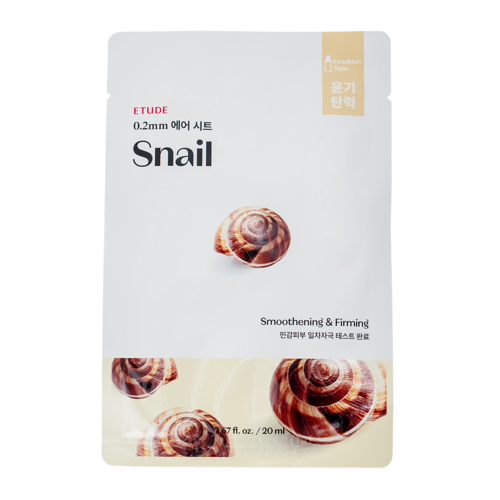 Etude House - 0.2mm Therapy Air Mask - Snail - Lakštinė Kaukė su Sraigių Gleivėmis - 20ml