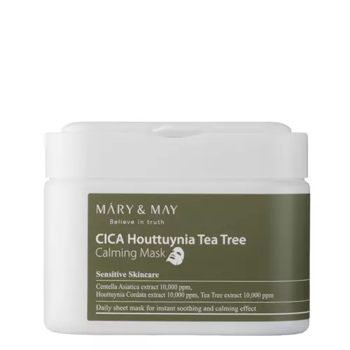 Mary&May - Cica Houttuynia Tea Tree Calming Mask - Raminančių Veido Kaukių Rinkinys - 30vnt