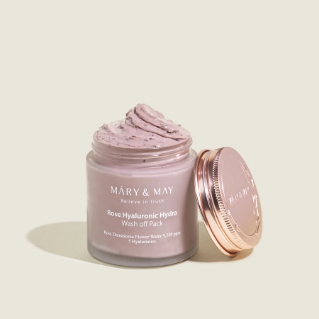 Mary&May - Rose Hyaluronic Hydra Wash off Pack - Drėkinamoji Molio Kaukė - 125g