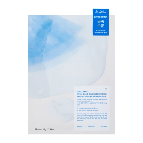 Dr. Althea - Aqua Blue Hydration Mask - Drėkinamoji Lakštinė Kaukė - 28g