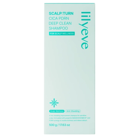 lilyeve - Scalp:Turn Cica PDRN Deep Clean Shampoo - Raminamasis-Valomasis Šampūnas Plaukams ir Galvos Odai - 500g