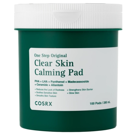 COSRX - One Step Original Clear Skin Calming Pad - Raminantys Valomieji Vatos Diskeliai Probleminės Odos Priežiūrai - 280ml/100vnt