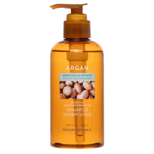 Nature Republic - Argan Essential Moisture Repairing Shampoo - Drėkinamasis ir Regeneruojantis Šampūnas Plaukams - 300ml