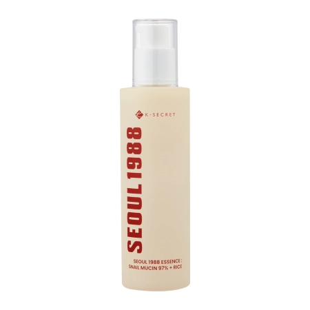K-SECRET - SEOUL 1988 Essence : Snail Mucin 97% + Rice - Raminamoji Esencija su Sraigių Gleivių Filtru ir Ryžiais - 100ml
