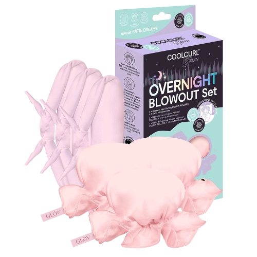 Glov - Cool Curl Overnight Blowout Set - Šaltas Plaukų Garbanojimo Rinkinys - Pink - 1vnt
