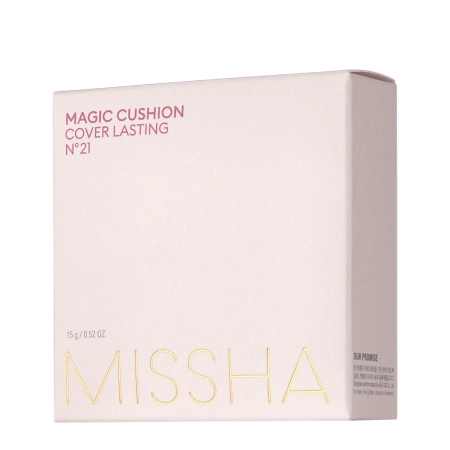 Missha - Magic Cushion Cover Lasting SPF50+/PA+++ - Makiažo Pagrindas Pagalvėlėje su Filtru - #21 Neutral Light Beige - 15g