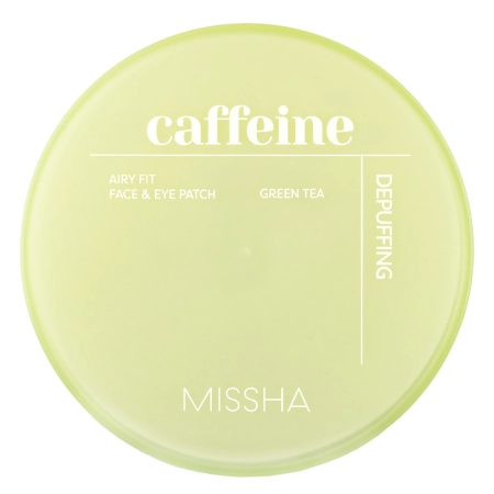 Missha - Airy Fit Caffeine Depuffing Face & Eye Patch - Hidrogeliniai Pleistrai Veidui ir Paakiams nuo Paburkimo su Kofeinu - 60vnt.