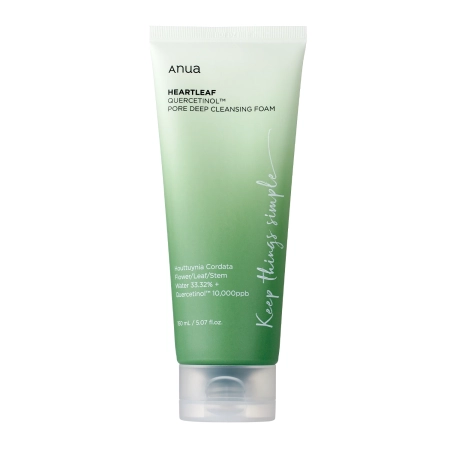 Anua - Heartleaf Quercetinol Pore Deep Cleansing Foam – Giliai Valančios Veido Putos – 150 ml