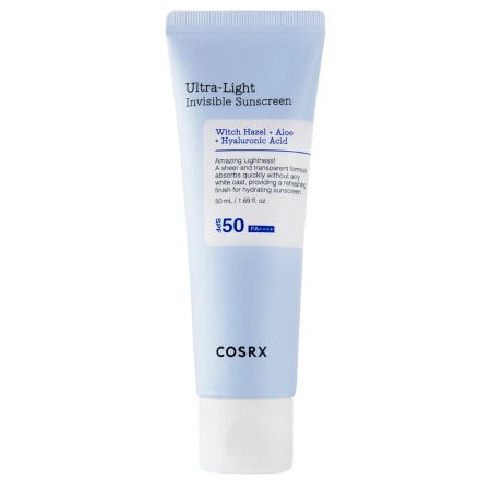 COSRX - Ultra - Light Invisible Sunscreen SPF50+/PA++++ - Lengvas Drėkinamasis Apsauginis Kremas nuo Saulės - 50ml