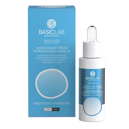 BasicLab – Elastingumas ir Užpildymas – Drėkinamasis Serumas Gerinantis Odos Įtempimą – 30 ml