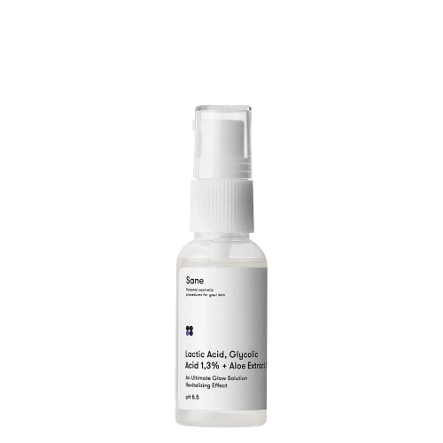 Sane - Lactic Acid, Glycolic Acid 1,3% + Aloe Extract 3% - Serumas Veidui su Pieno Rūgštimi ir Glikolio Rūgštimi - 30ml