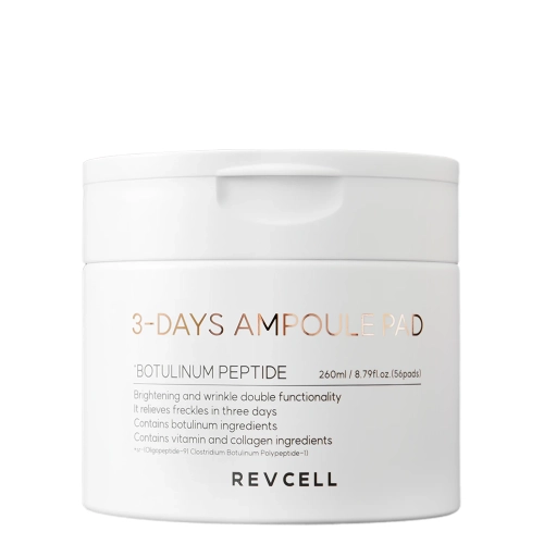 REVCELL - 3-Days Ampule Pad - Stangrinantys ir Drėkinantys Veido Vatos Diskeliai - 56vnt/260ml