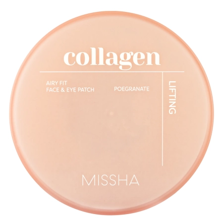 Missha - Airy Fit Collagen Lifting Face & Eye Patch - Stangrinamieji Hidrogeliniai Padeliai su Kolagenu - 60vnt