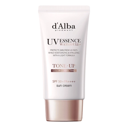 d'Alba - Waterfull Tone-Up Sun Cream SPF50+ PA++++ - Pink - Tonizuojantis Veido Kremas Su Filtru - 50ml