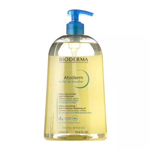 Bioderma - Atoderm Huile - Drėkinamasis Veido ir Kūno Prausiamasis Aliejus Sausai ir Atopinei Odai - 1 l