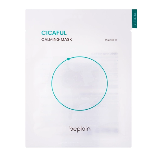 Beplain - Cicaful Calming Mask - Regeneruojanti ir Raminanti Veido Lakštinė Kaukė su Azijinės Centelės Ekstraktu - 27g