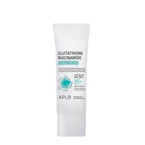 APLB - Glutathione Niacinamide Sunscreen SPF50+ PA++++ - Šviesinantis Veido Kremas su Filtru - 40ml