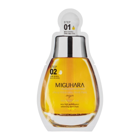 Miguhara - 2Step Whitening Mask Pack Origin - Šviesinanti Lakštinė Kaukė - 1,7ml + 25ml