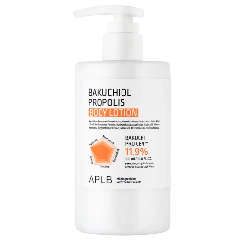 APLB - Bakuchiol Propolis Body Lotion - Regeneruojantis ir Stangrinantis Kūno Losjonas su Bakučioliu ir Propoliu - 300ml