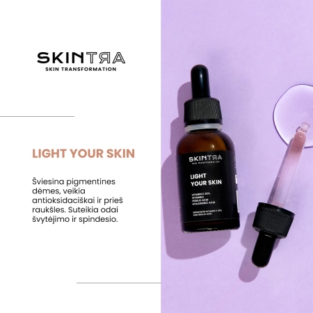 SkinTra - Light Your Skin - Serumas su Vitaminu C 20% ir Ferulo Rūgštimi - 30ml
