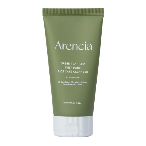 Arencia - Green Tea + LHA Deep Pore Rice Cake Cleanser - Veido Prausimosi Priemonė su Žaliąja Arbata - 150ml