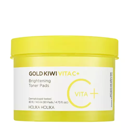 Holika Holika - Gold Kiwi Vita C Plus Brightening Toner Pad - Šviesinančios tonizuojančios pagalvėlės - 80vnt