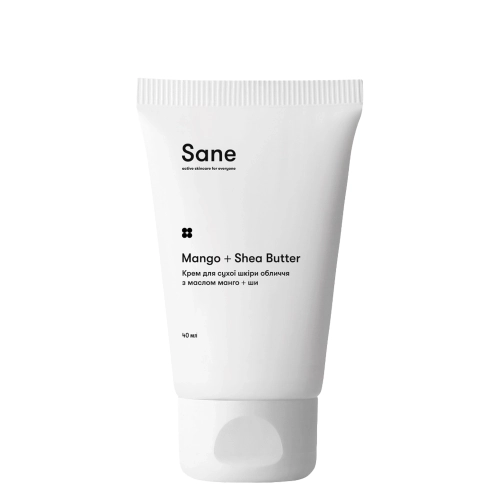 Sane - Mango + Shea Butter - Kremas Sausai Odai su Mango ir Shea Sviestu - 40ml