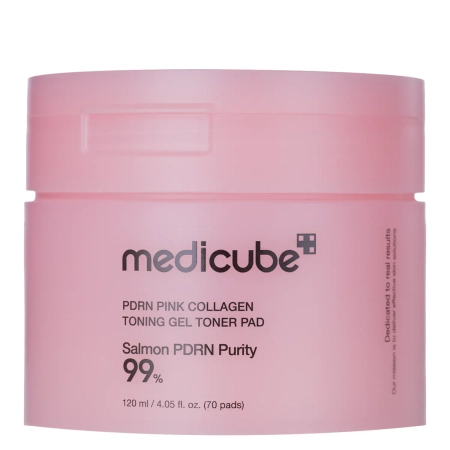 Medicube - PDRN Pink Collagen Tonning Gel Toner Pad - Tonizuojančios Kolageno Gelinės Pagalvėlės - 70vnt