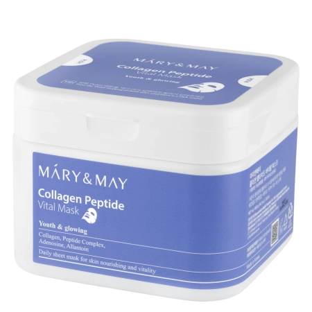 Mary&May - Collagen Peptide Vital Mask - Stangrinančių Veido Kaukų Rinkinys - 30vnt