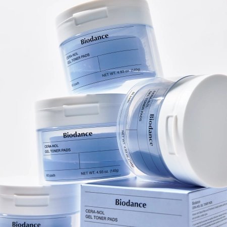 Biodance - Cera-nol Gel Toner Pads - Želiniai Drėkinamieji Veido Padeliai - 60vnt