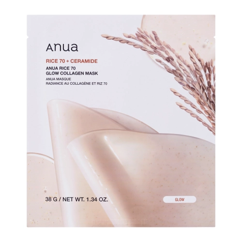 Anua - Rice 70 Glow Collagen Mask - Skaistinamoji Lakštinė Kaukė su Kolagenu - 38g