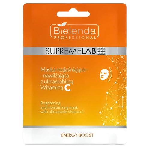 Bielenda Professional - Supremelab - Energy Boost - Šviesinamoji ir Drėkinamoji Kaukė su Itin Stabiliu Vitaminu C - 1vnt