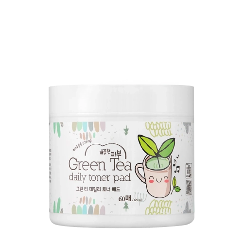 Esfolio - Pure Skin Green Tea Daily Toner Pad - Tonizuojančios Pagalvėlės su Žaliosios Arbatos Ekstraktu - 130ml/60vnt