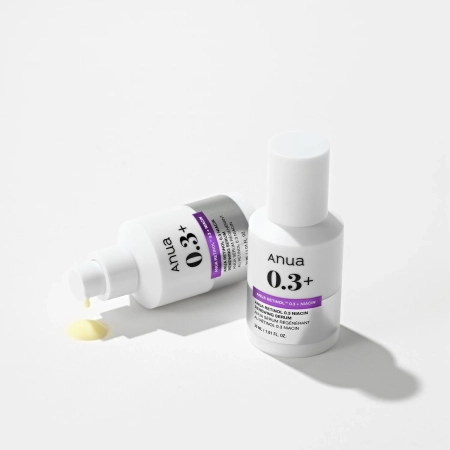Anua - Nano Retinol 0,3% + Niacin Renewing Serum - Glotninamasis ir Šviesinantis Serumas su Retinoliu - 30ml