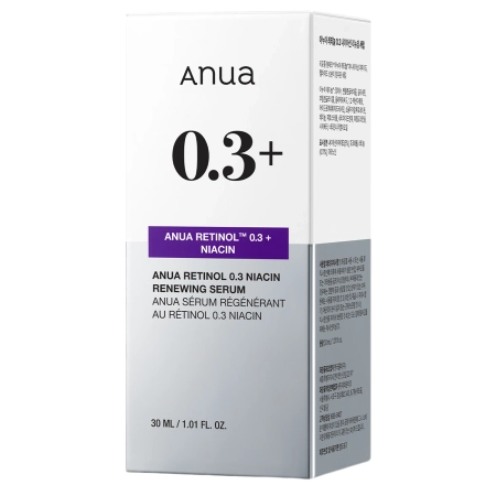 Anua - Nano Retinol 0,3% + Niacin Renewing Serum - Glotninamasis ir Šviesinantis Serumas su Retinoliu - 30ml