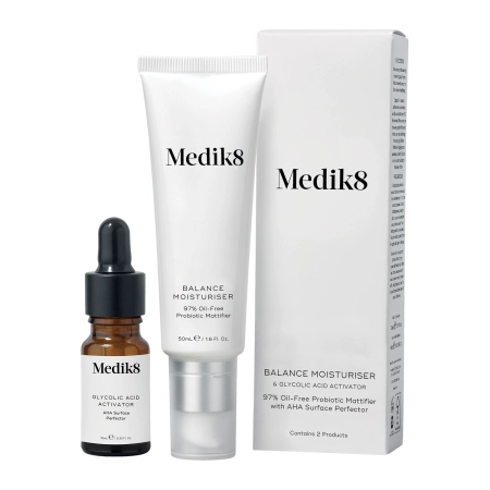Medik8 - Balance Moisturiser with Glycolic Acid - Probiotinis Matinamasis Kremas su AHA Rūgštimis - 50+10ml