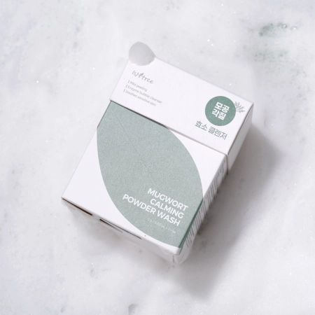 Isntree - Mugwort Calming Powder Wash - Veido skalbimo miltelių paketėlių rinkinys - 1g x 25vnt
