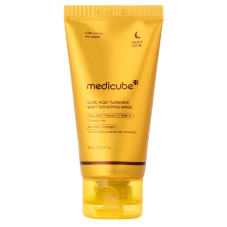 Medicube - Kojic Acid Turmeric Night Wrapping Mask - Naktinė Glotninamoji Kaukė su Kojine Rūgštimi - 75ml