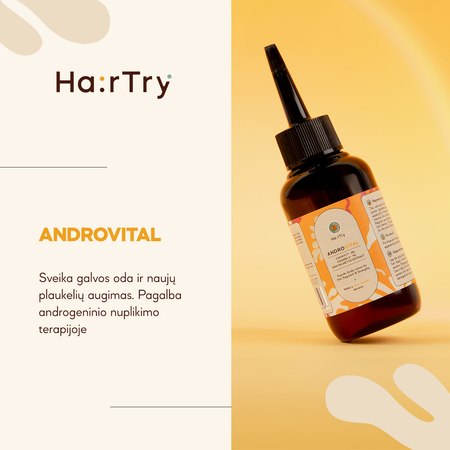 HairTry - AndroVital - Peptidinis Galvos Odos Įtrynimas, Skatinantis Plaukų Ataugimą Ir Stiprinimą - 100ml