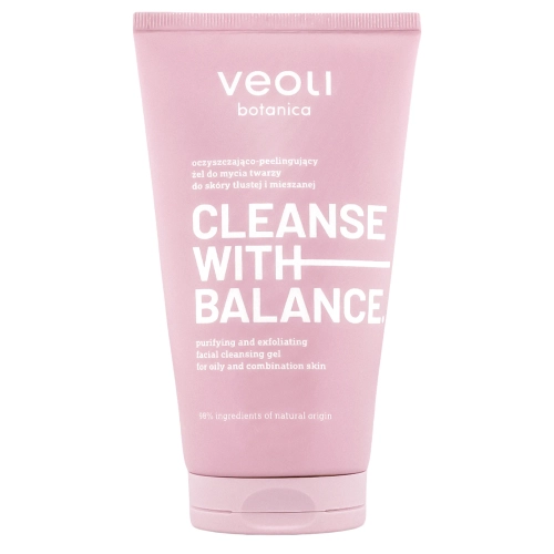 Veoli Botanica - CLEANSE WITH BALANCE - Valomasis ir Šveičiamasis Veido Prausimosi Gelis Riebiai ir Mišriai Odai - 150ml