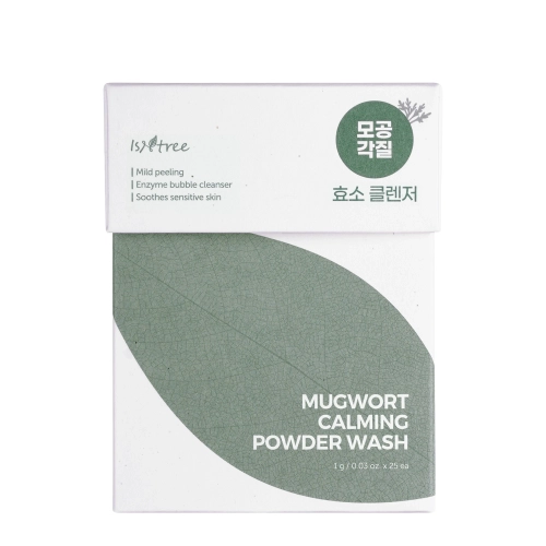 Isntree - Mugwort Calming Powder Wash - Veido skalbimo miltelių paketėlių rinkinys - 1g x 25vnt