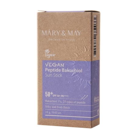 Mary&May - Vegan Peptide Bakuchiol Sun Stick SPF50+/PA++++ - Apsauginis Kremas nuo Saulės su Peptidais - 18g 