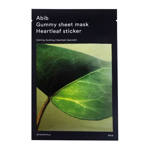Abib - Gummy Sheet Mask Heartleaf Sticker - Drėkinanti Lakštinė Kaukė - 27ml