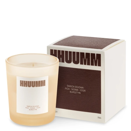 HHUUMM - Sojų Vaško Žvakė - Figa, Pušis, Kedras, Gintaras - 70g