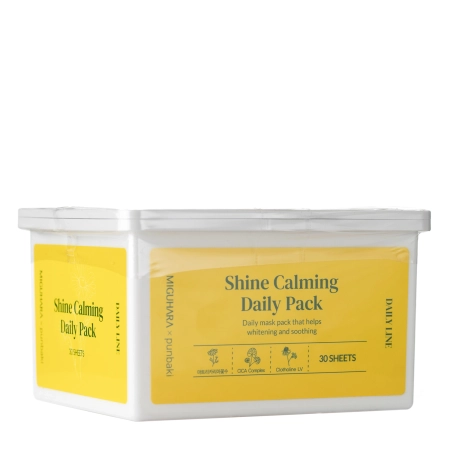Miguhara - Shine Calming Daily Pack - Šviesinančių Lakštinių Kaukių Rinkinys - 30vnt/350g