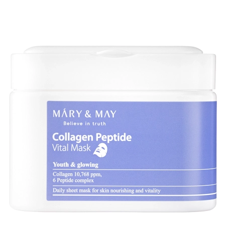 Mary&May - Collagen Peptide Vital Mask - Stangrinančių Veido Kaukų Rinkinys - 30vnt