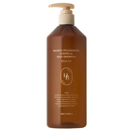 HEVEBLUE - Salmon PullKeratin Centella Hair Shampoo - Regeneruojantis Šampūnas Plaukams - 500ml