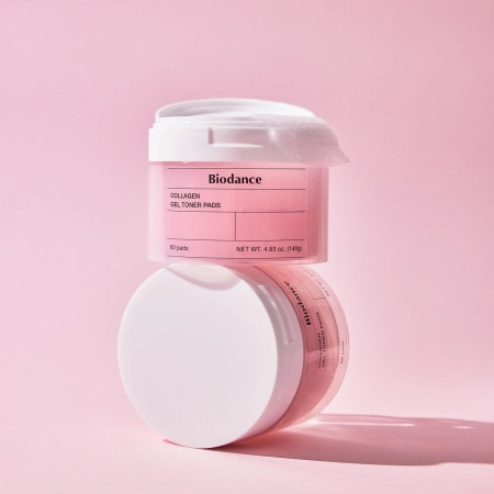 Biodance - Collagen Gel Toner Pads - Stangrinamieji Kolageno Veido Vatos Diskeliai - 60vnt