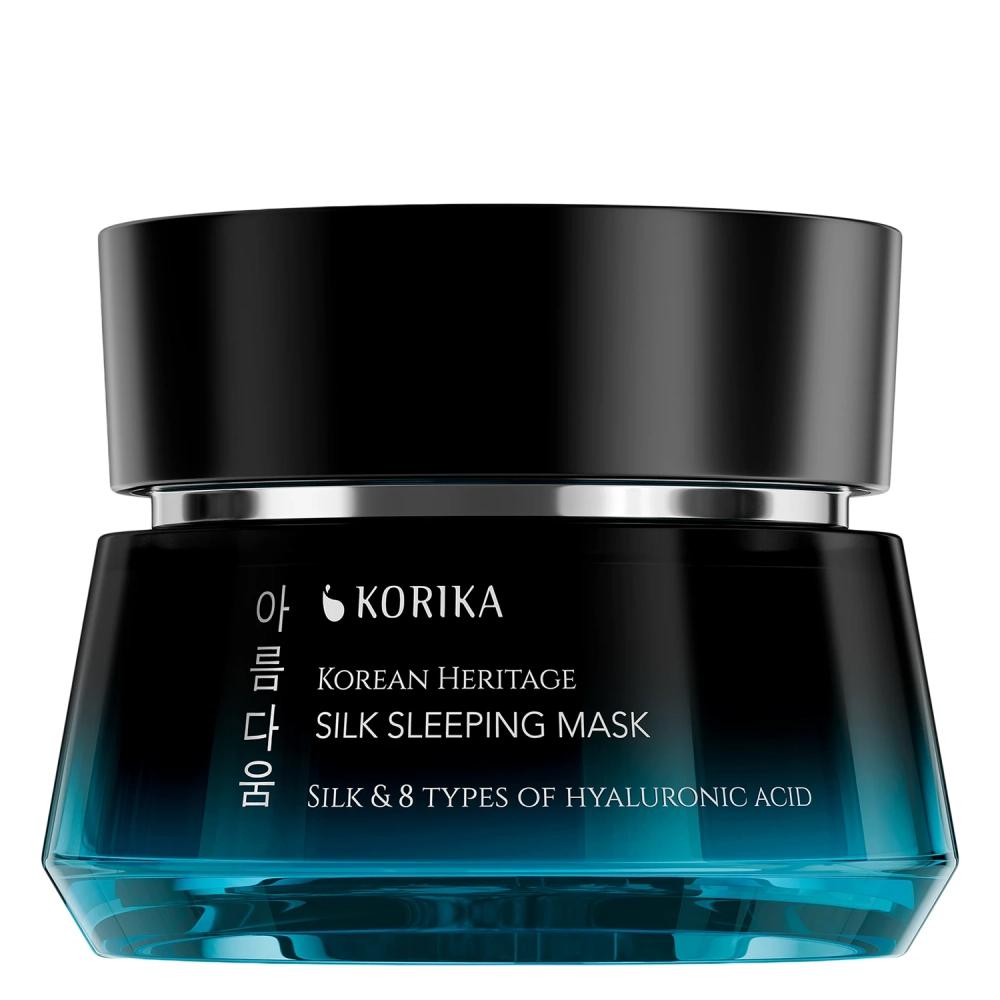 KORIKA - Korean Heritage Silk & 8 Types of Hyaluronic Acid Silk Sleeping Mask - Drėkinamoji Naktinė Veido Kaukė - 50ml